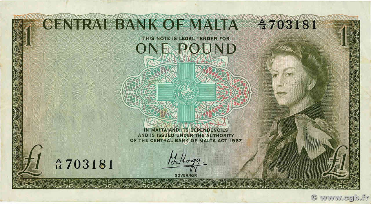1 Pound MALTE  1969 P.29a TTB+