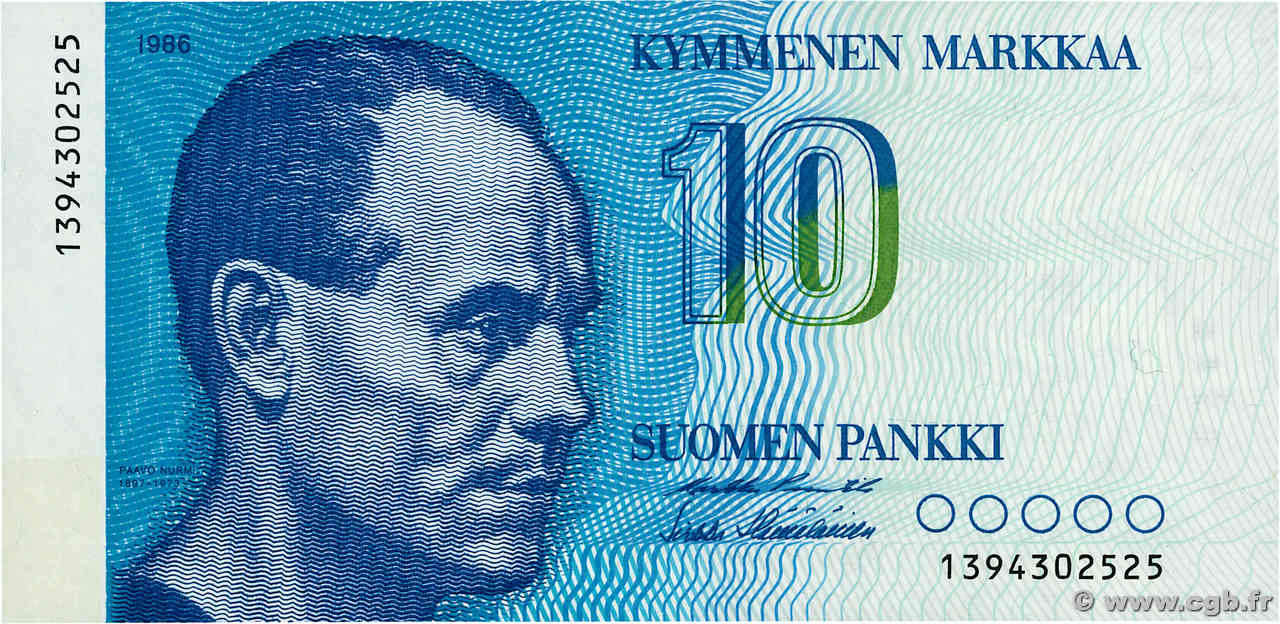 10 Markkaa FINLANDIA  1986 P.113 FDC