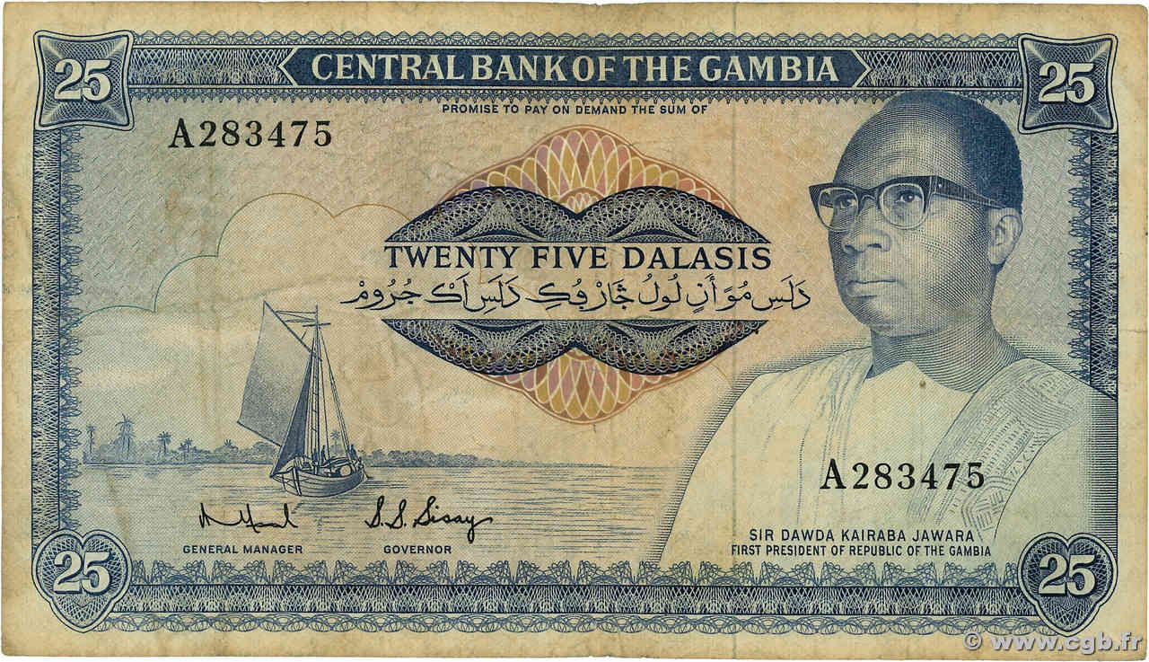 25 Dalasis GAMBIA  1972 P.07b MB