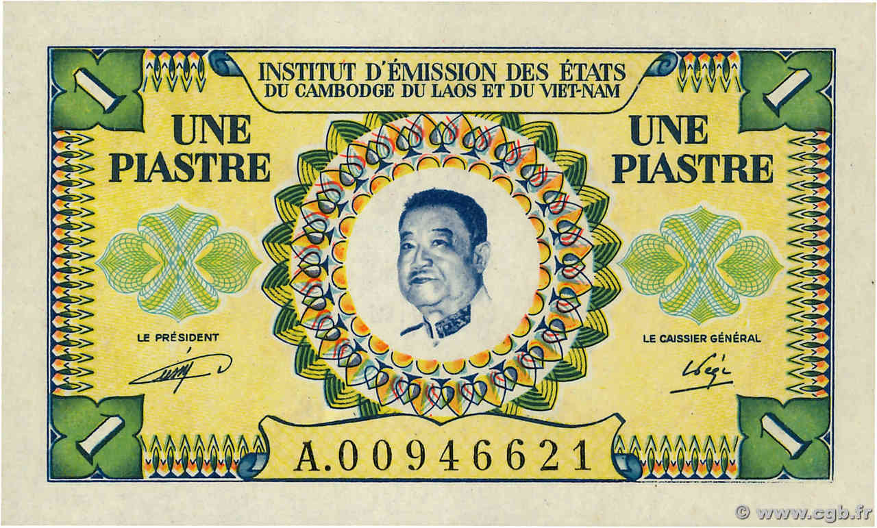 1 Piastre - 1 Kip INDOCHINE FRANÇAISE  1953 P.099 SPL