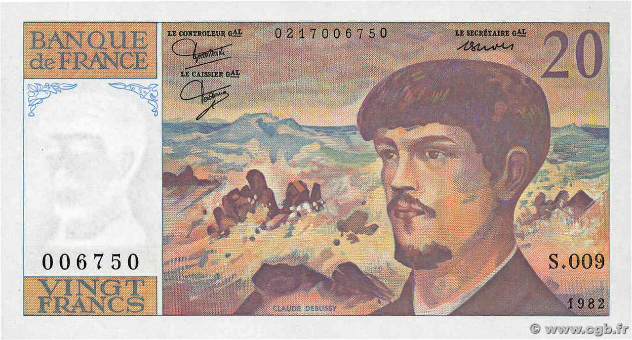 20 Francs DEBUSSY FRANCE  1982 F.66.03 NEUF