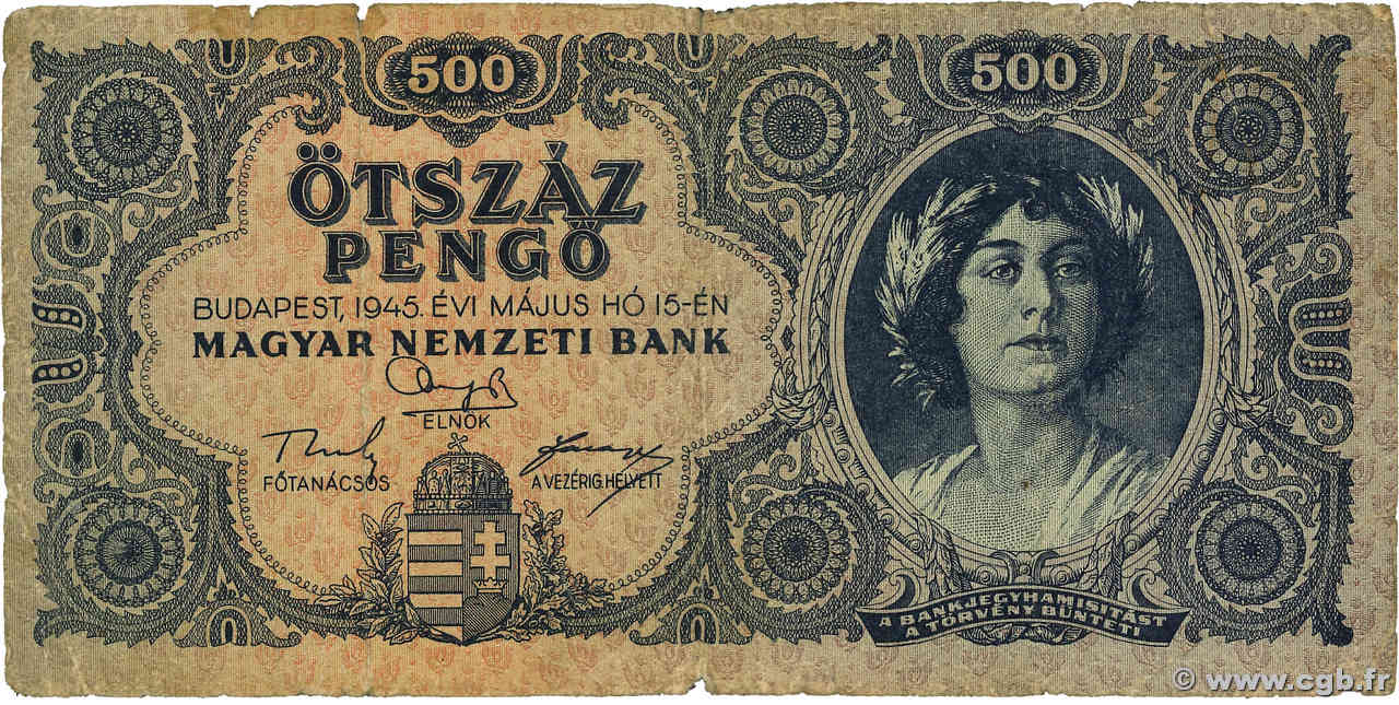 500 Pengo UNGHERIA  1945 P.117a B