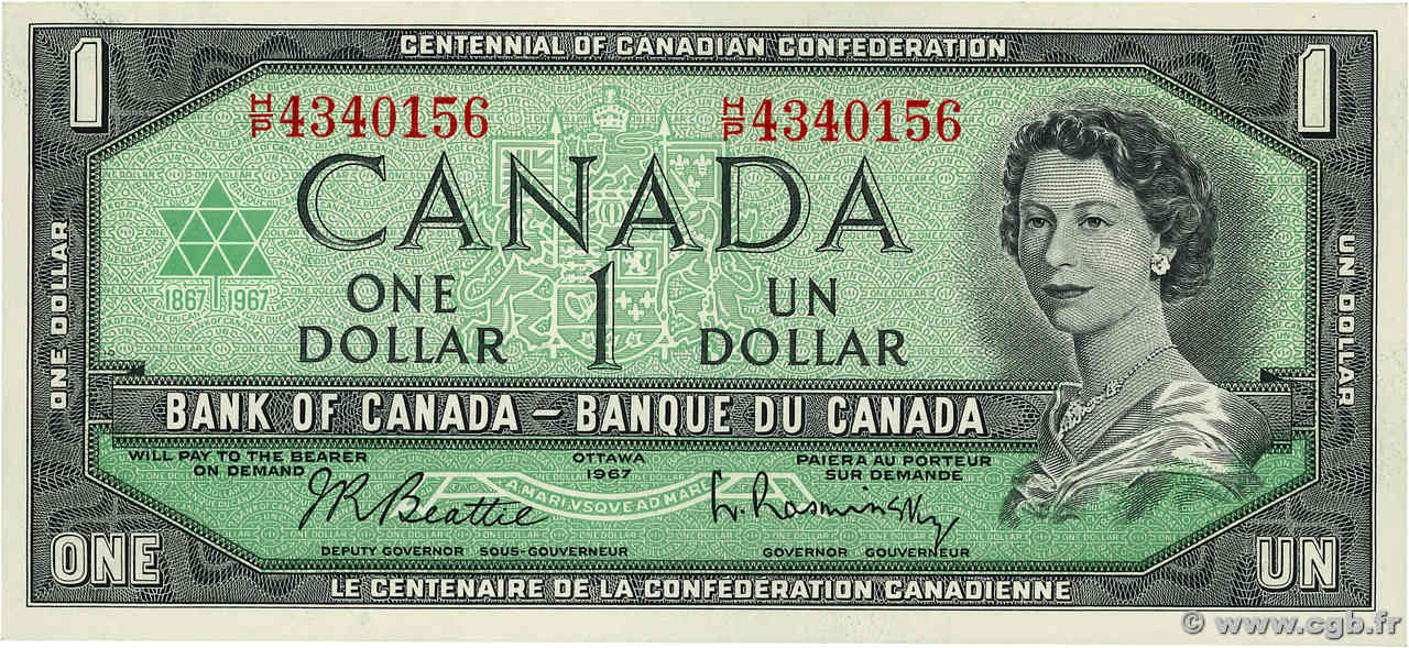 1 Dollar CANADA  1967 P.084b SPL+