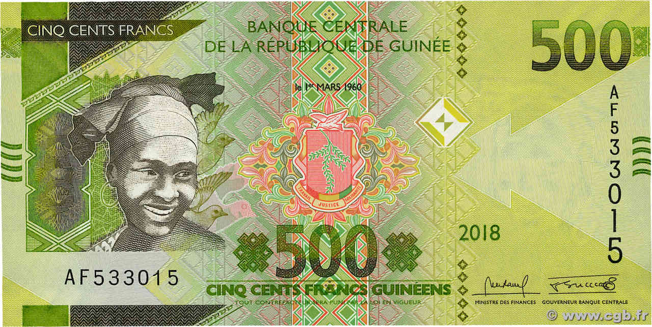 500 Francs GUINEA  2018 P.52 UNC