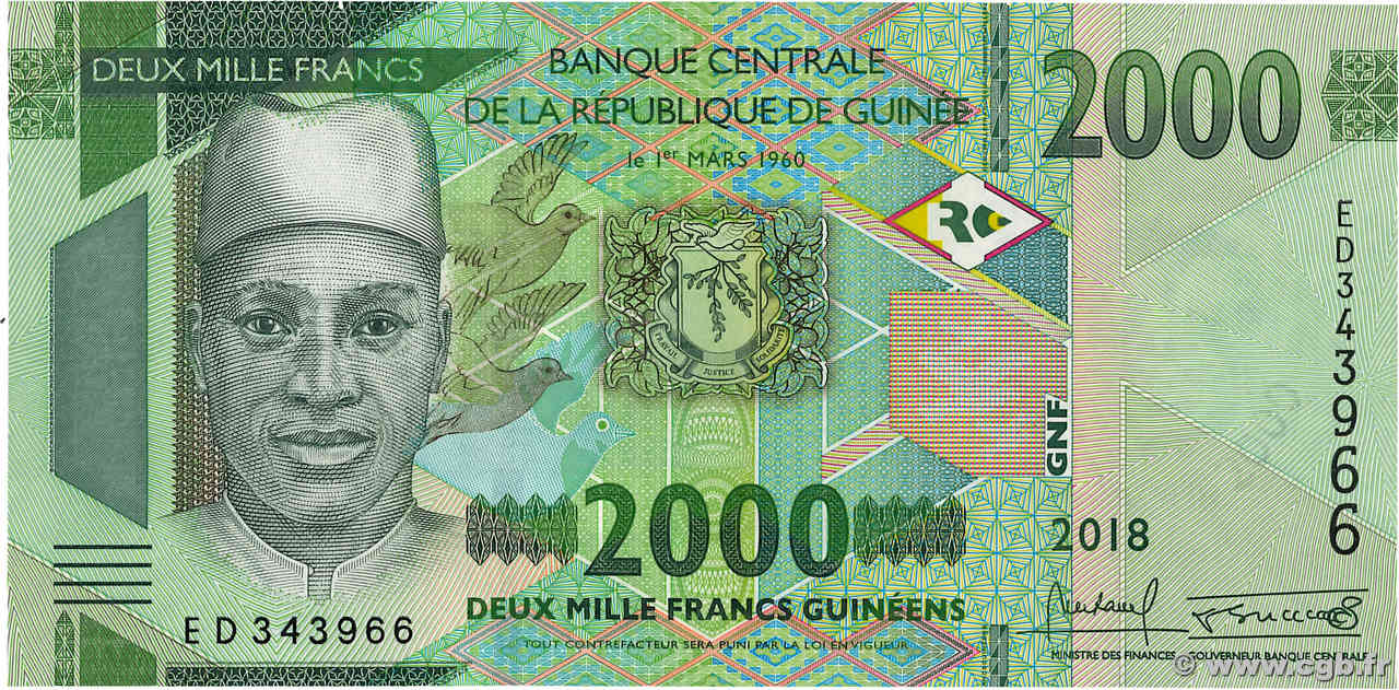 2000 Francs GUINEA  2018 P.48A ST