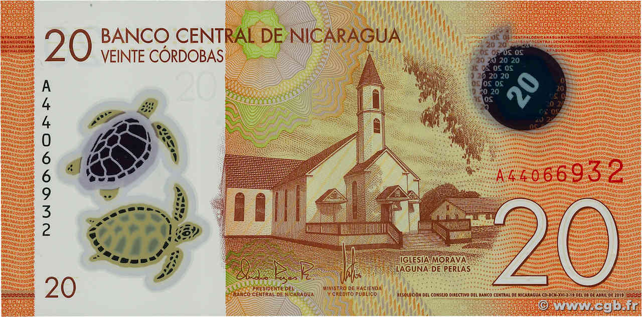 20 Cordobas NICARAGUA  2019 P.210 FDC