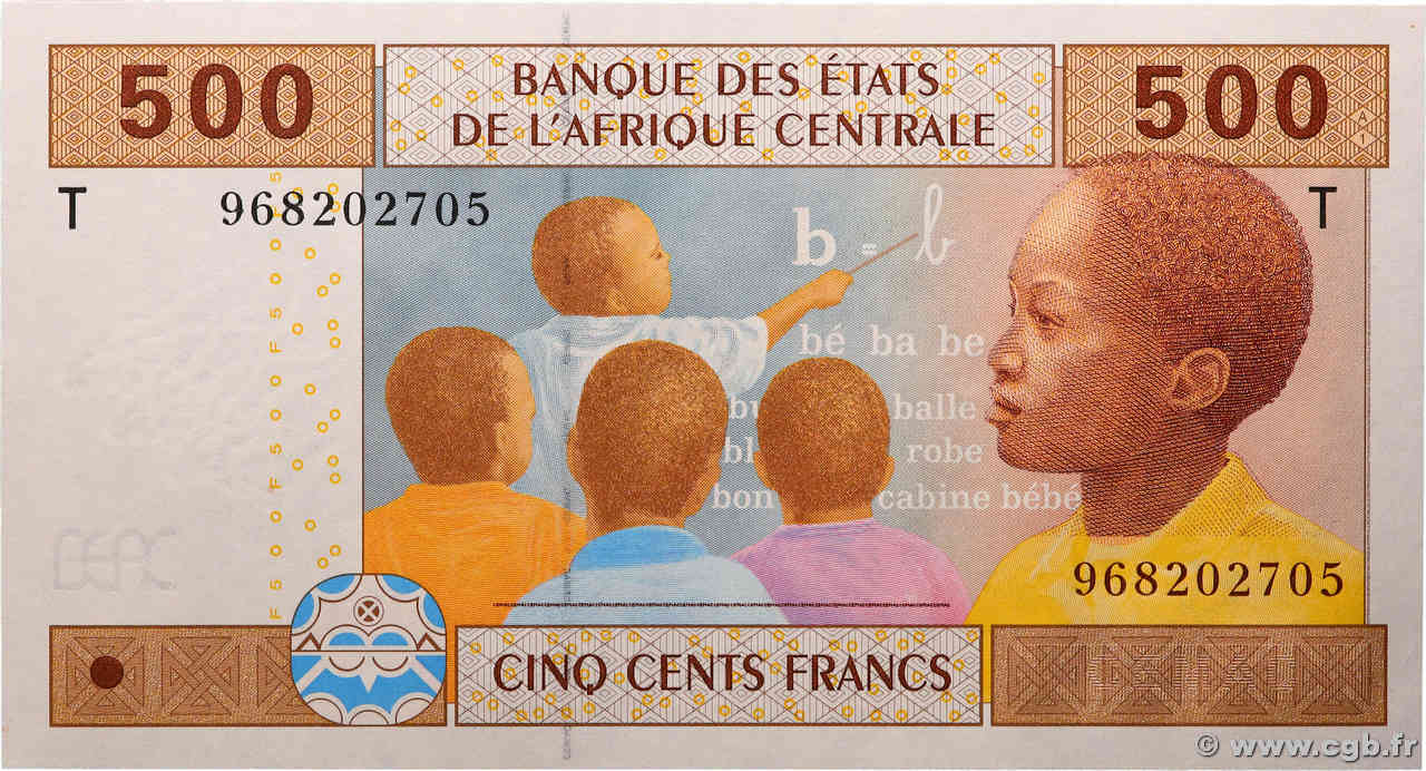 500 Francs STATI DI L  AFRICA CENTRALE  2002 P.106Td FDC