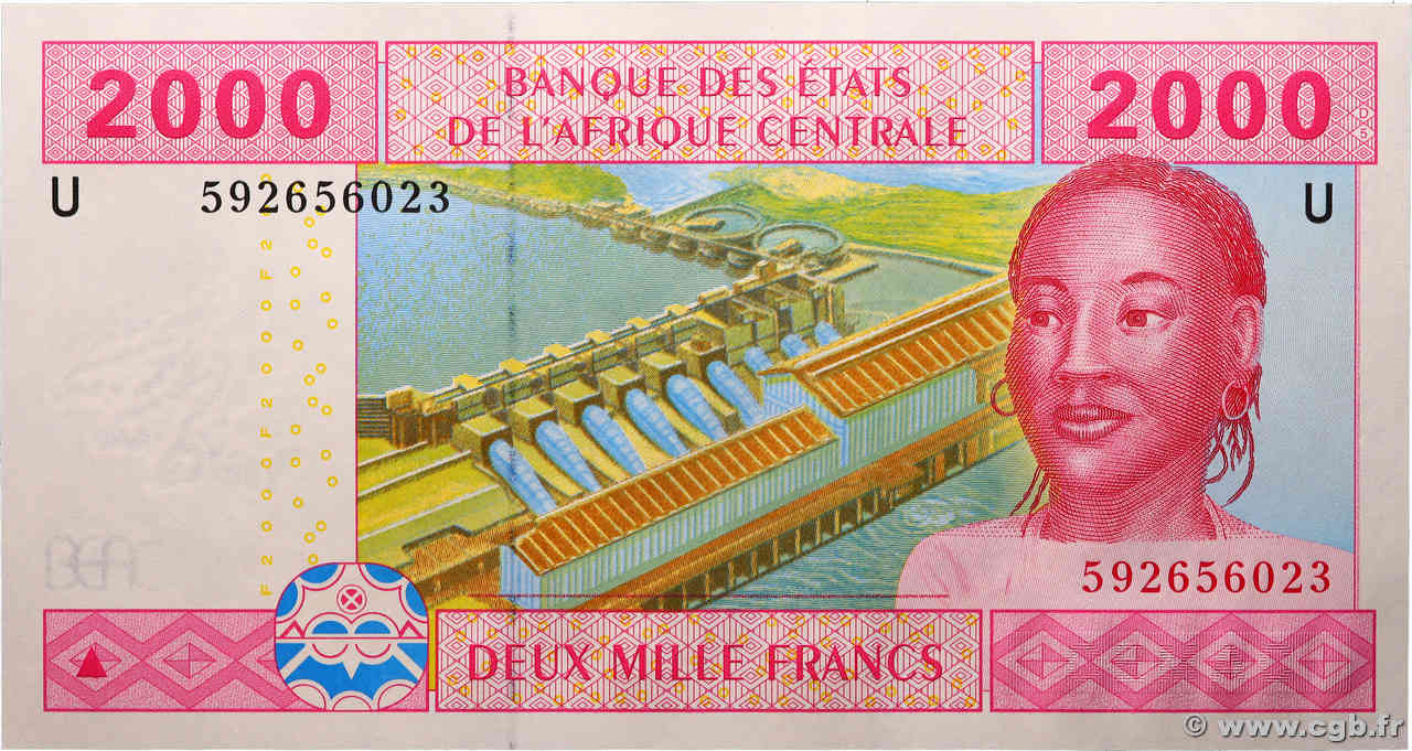 2000 Francs CENTRAL AFRICAN STATES  2002 P.208U UNC