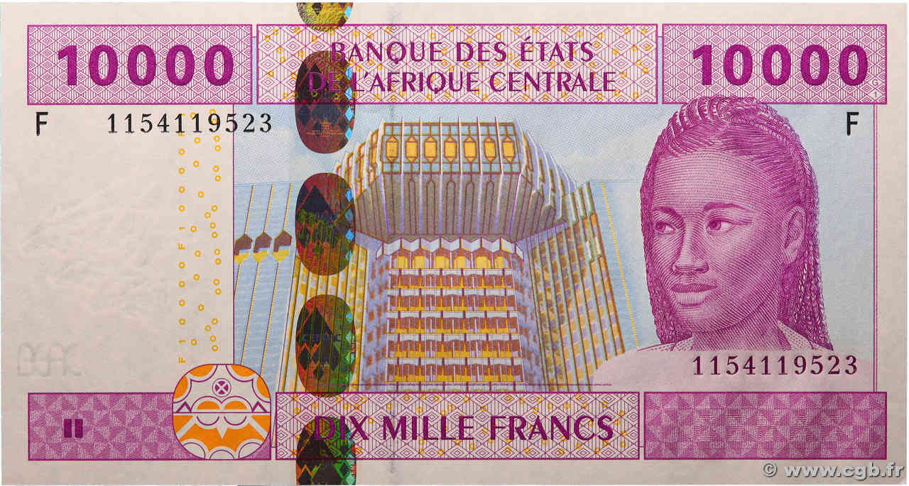 10000 Francs ZENTRALAFRIKANISCHE LÄNDER  2002 P.510Fc ST