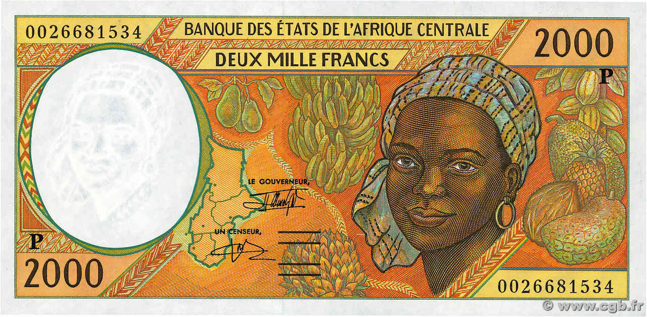 2000 Francs CENTRAL AFRICAN STATES  2000 P.603Pg UNC