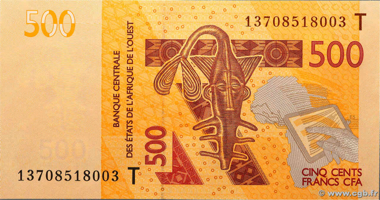 500 Francs STATI AMERICANI AFRICANI  2013 P.819Tb FDC