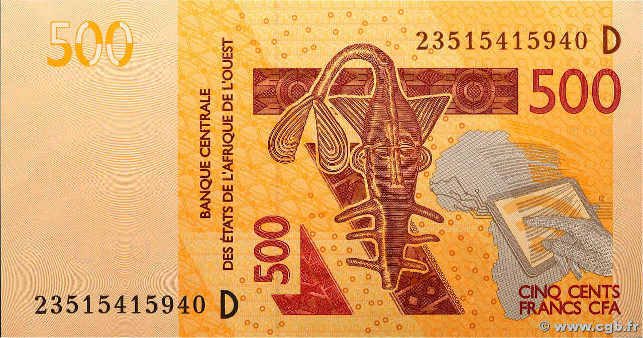 500 Francs WEST AFRICAN STATES  2023 P.419D UNC