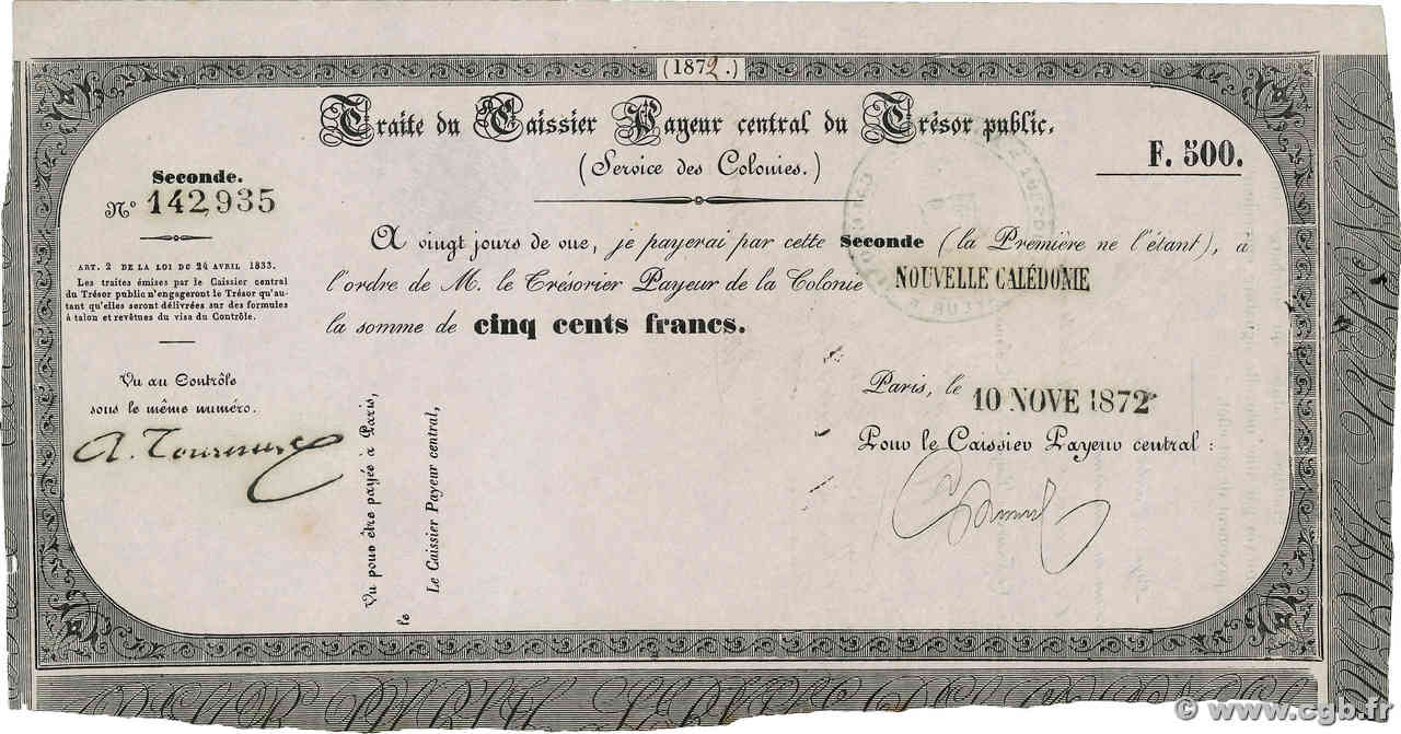 500 Francs NOUVELLE CALÉDONIE  1872 NC.72.500 fST