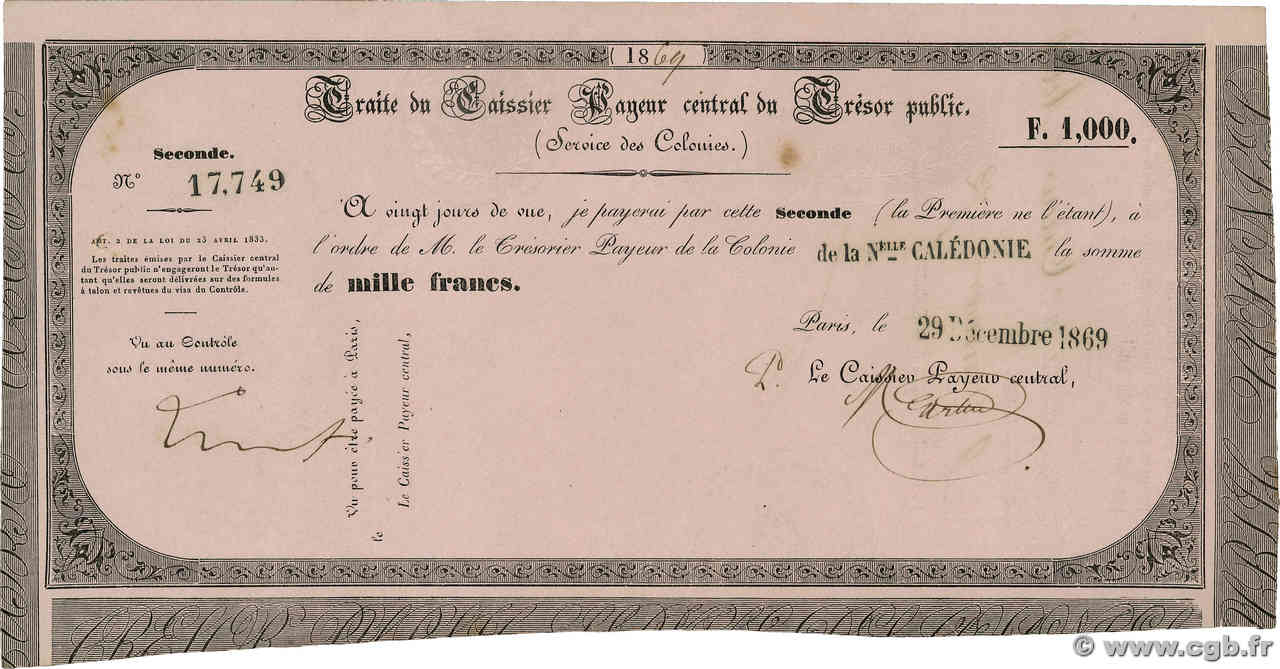 1000 Francs NOUVELLE CALÉDONIE  1869 NC.69.1000 XF+