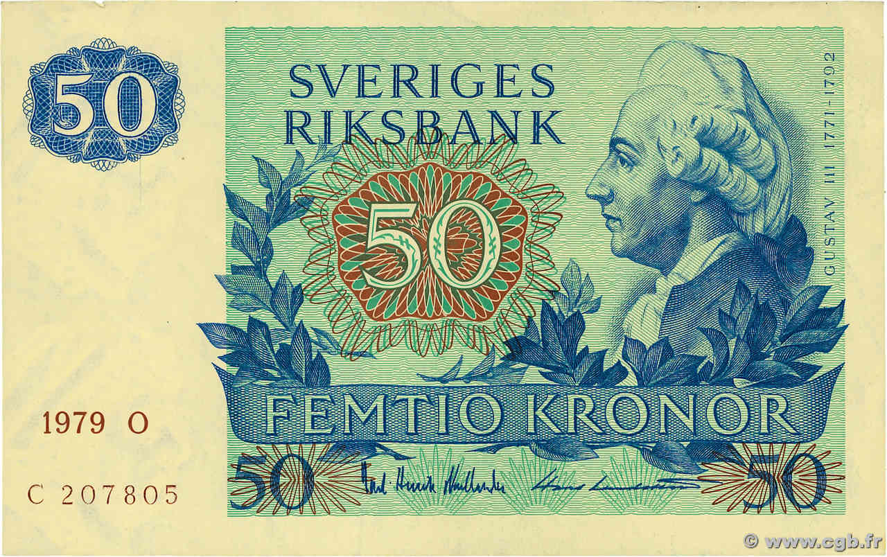 50 Kronor SUÈDE  1979 P.53c TTB