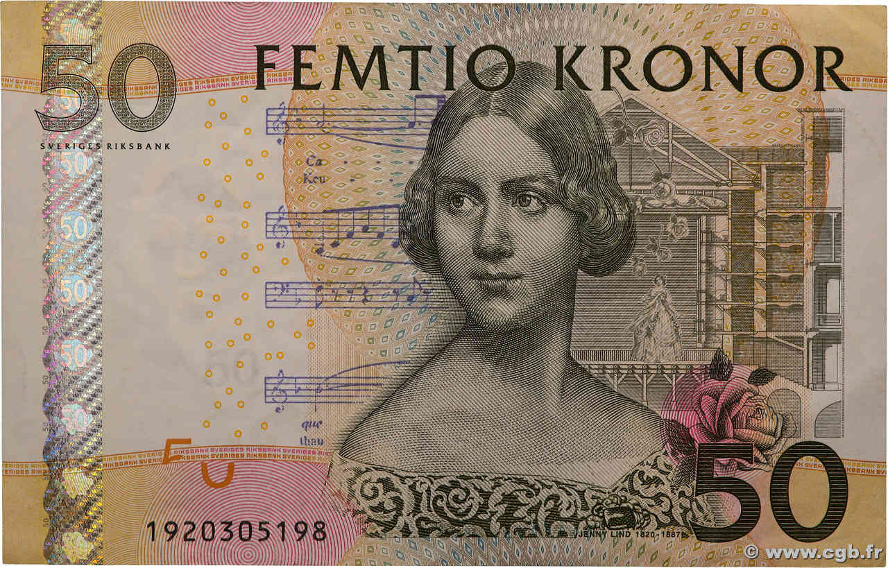 50 Kronor SUÈDE  2011 P.64c VF