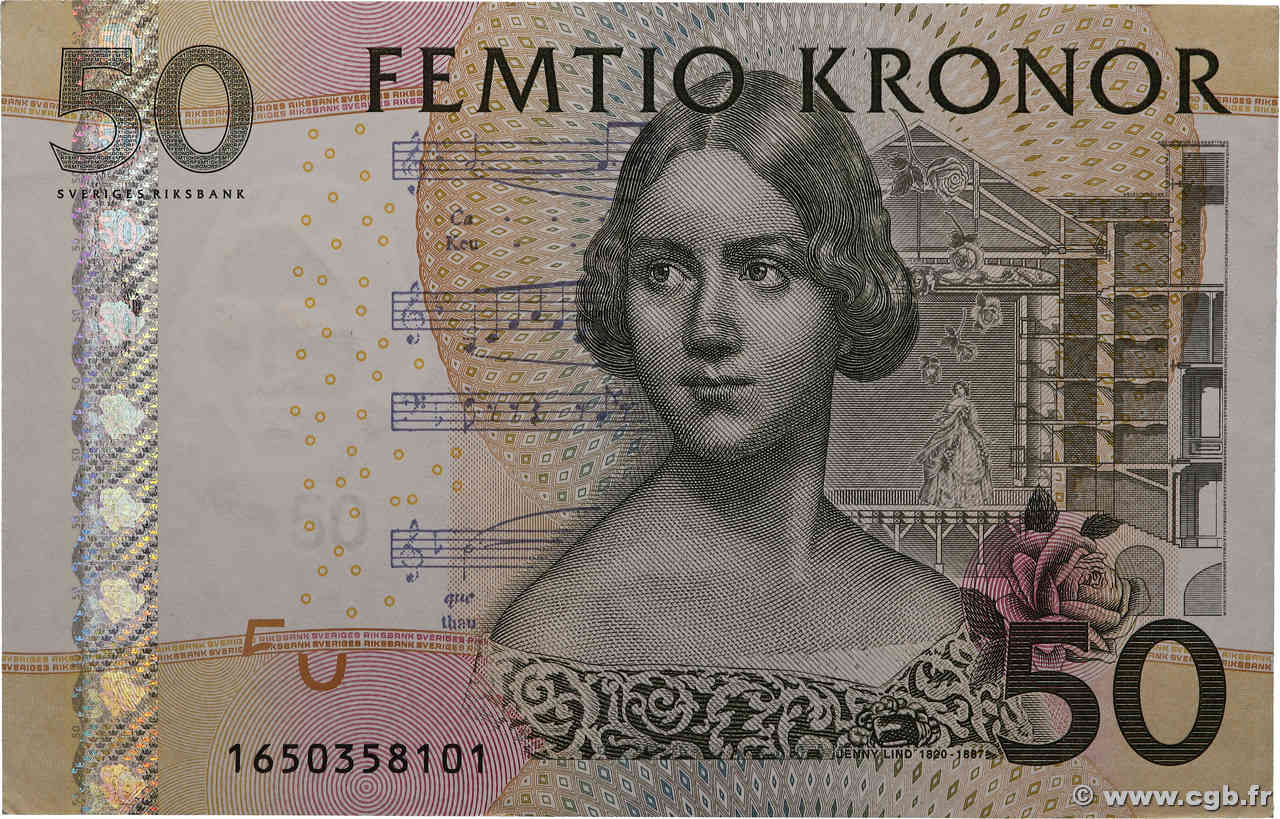 50 Kronor SWEDEN  2011 P.64c XF+