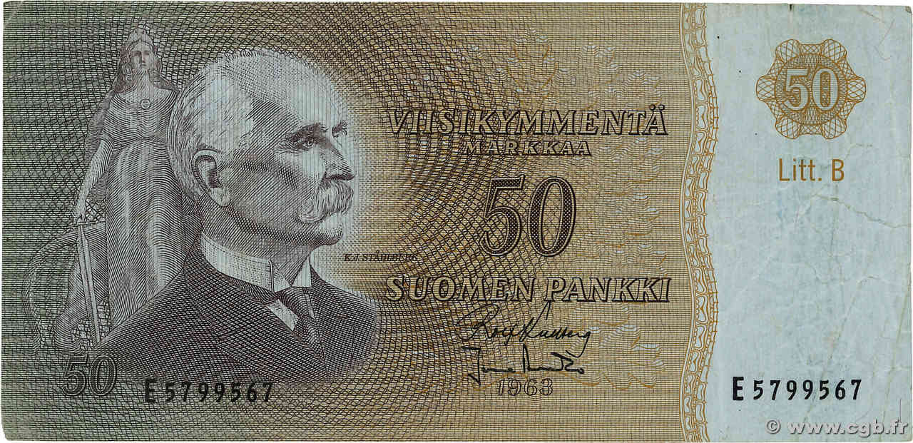 50 Markkaa FINNLAND  1963 P.107a S