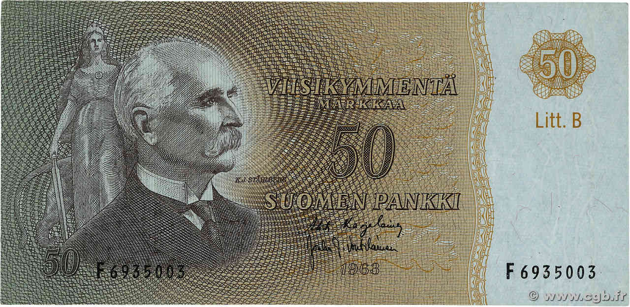 50 Markkaa FINNLAND  1963 P.107a fVZ