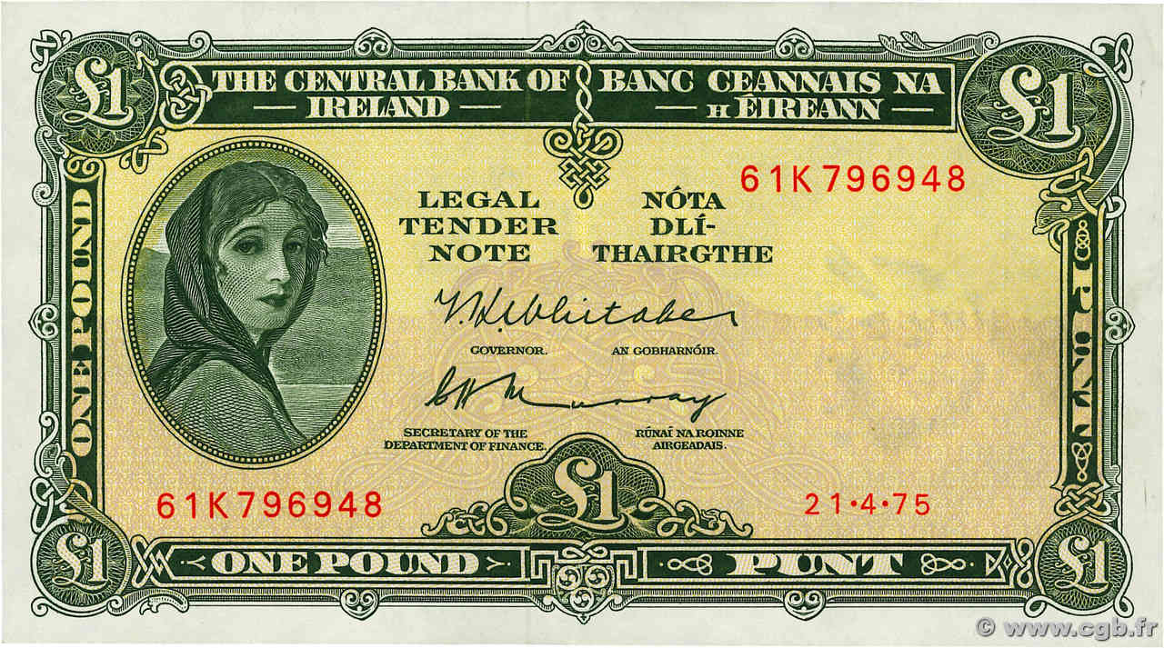 1 Pound IRLANDE  1975 P.064c SUP