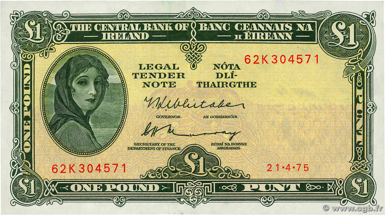 1 Pound IRLAND  1975 P.064c fVZ