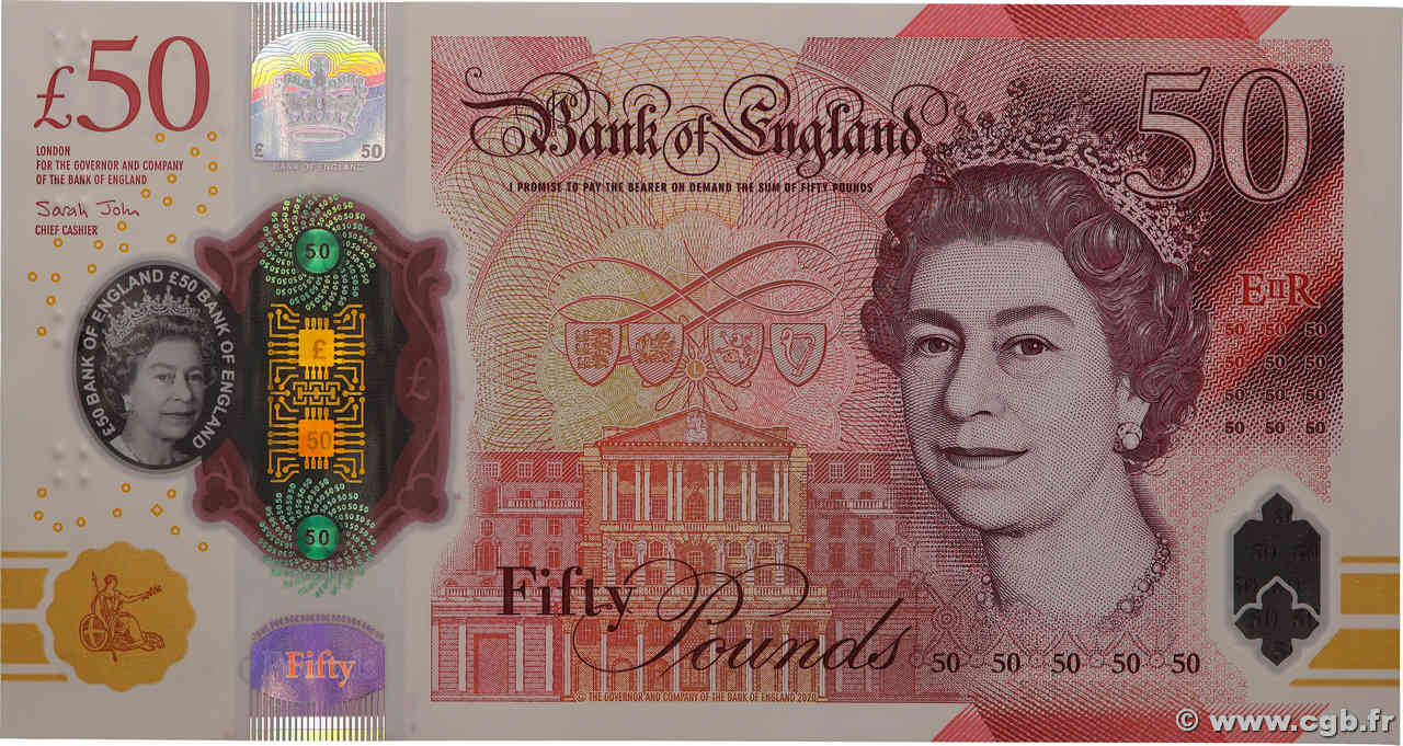 50 Pounds ENGLAND  2020 P.397 fST