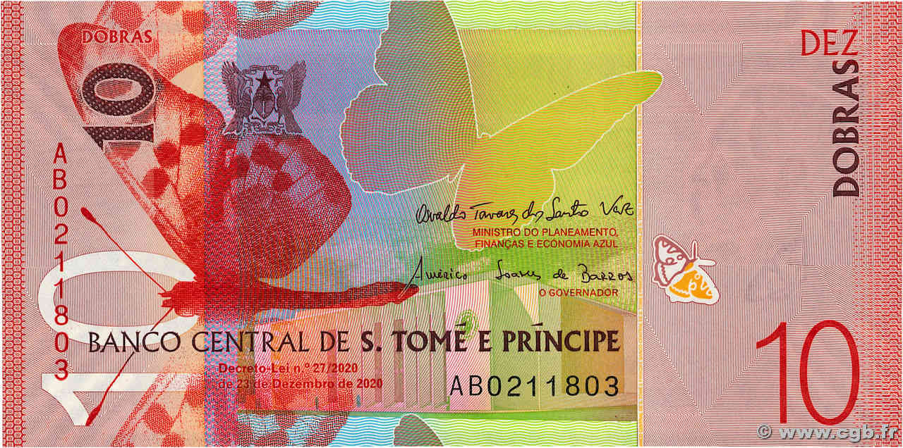 10 Dobras SAO TOMÉ Y PRíNCIPE  2020 P.77 FDC