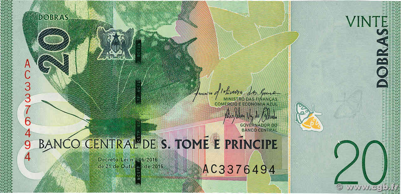 20 Dobras SAO TOMÉ UND PRINCIPE  2016 P.72 ST