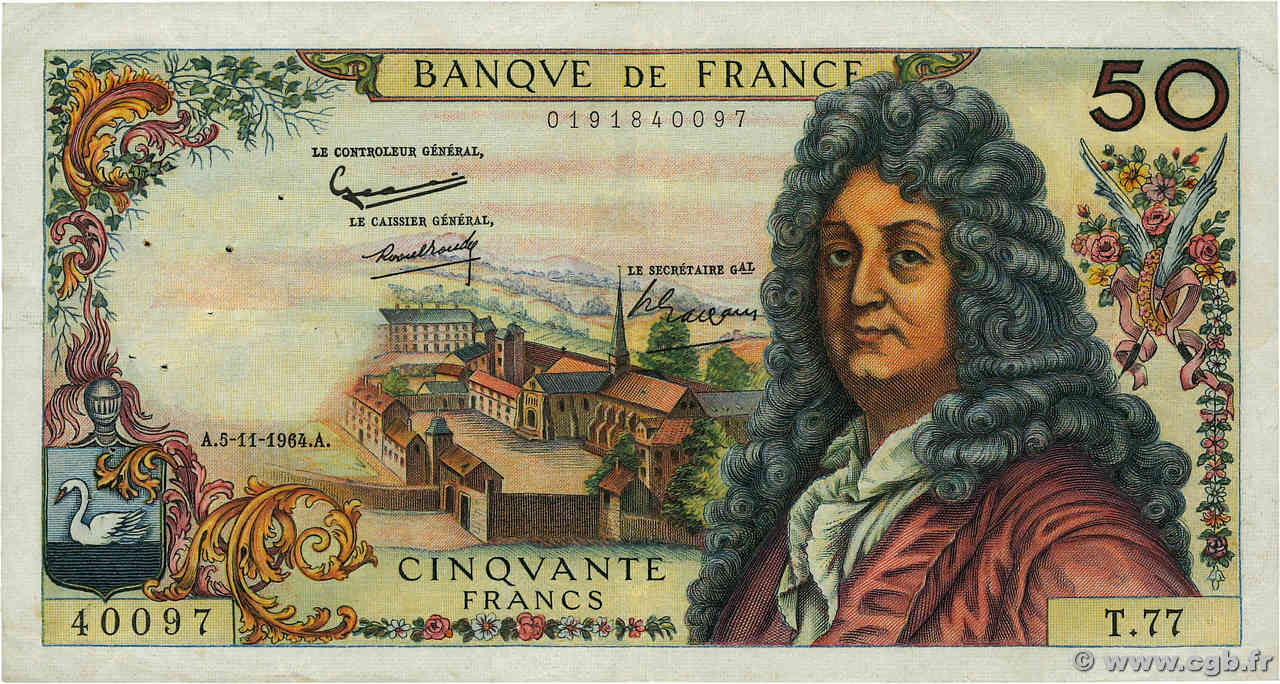 50 Francs RACINE FRANKREICH  1964 F.64.07 fSS