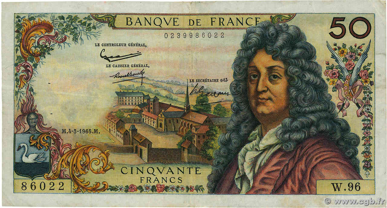 50 Francs RACINE FRANCE  1965 F.64.08 F+