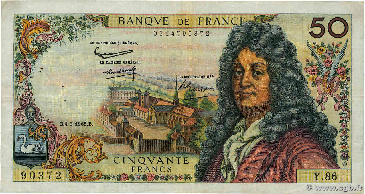 50 Francs RACINE FRANKREICH  1965 F.64.08 fSS