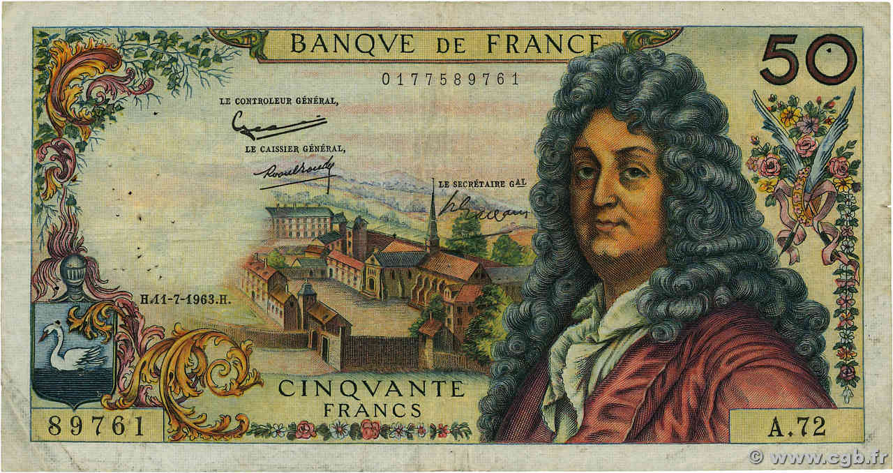 50 Francs RACINE FRANCE  1963 F.64.06 TB