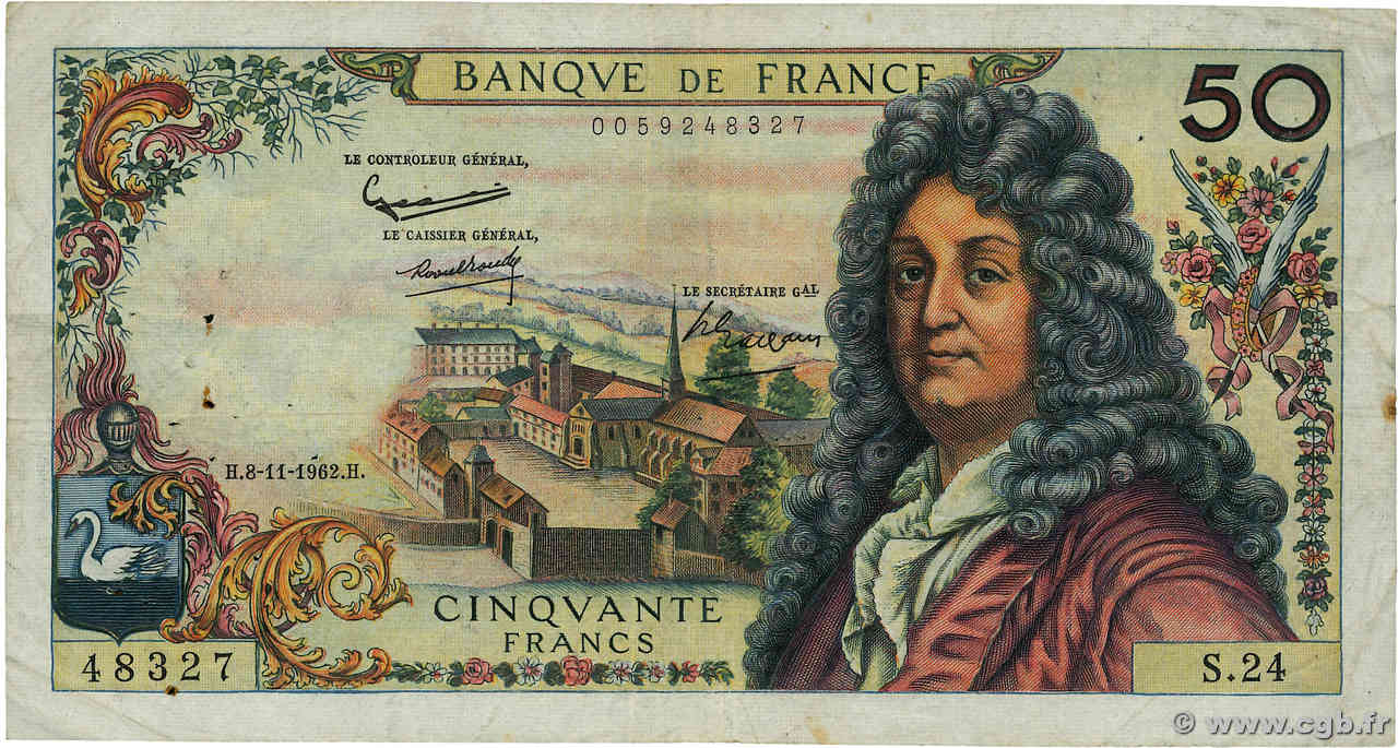 50 Francs RACINE FRANCE  1962 F.64.02 F