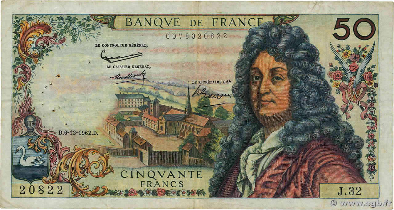 50 Francs RACINE FRANCE  1962 F.64.03 TB