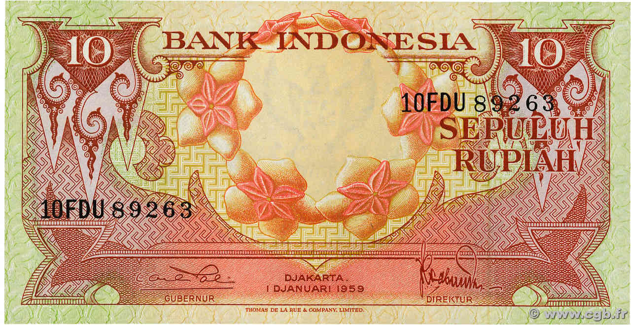 10 Rupiah INDONÉSIE  1959 P.066 NEUF