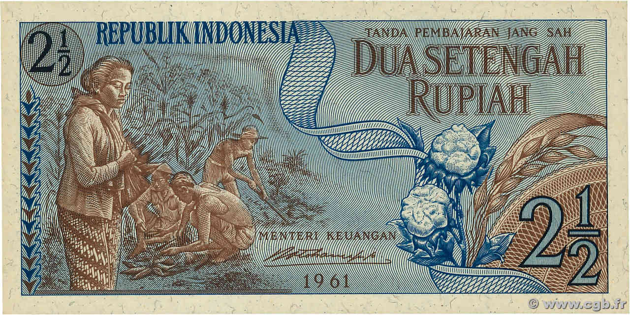 2,5 Rupiah INDONESIEN  1961 P.079a ST