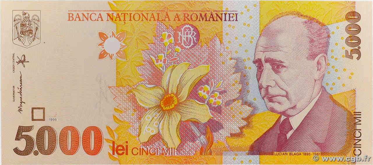 5000 Lei ROUMANIE  1998 P.107a pr.NEUF