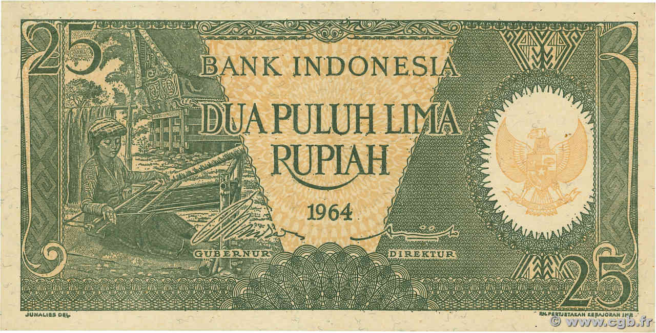 25 Rupiah INDONÉSIE  1964 P.095a NEUF