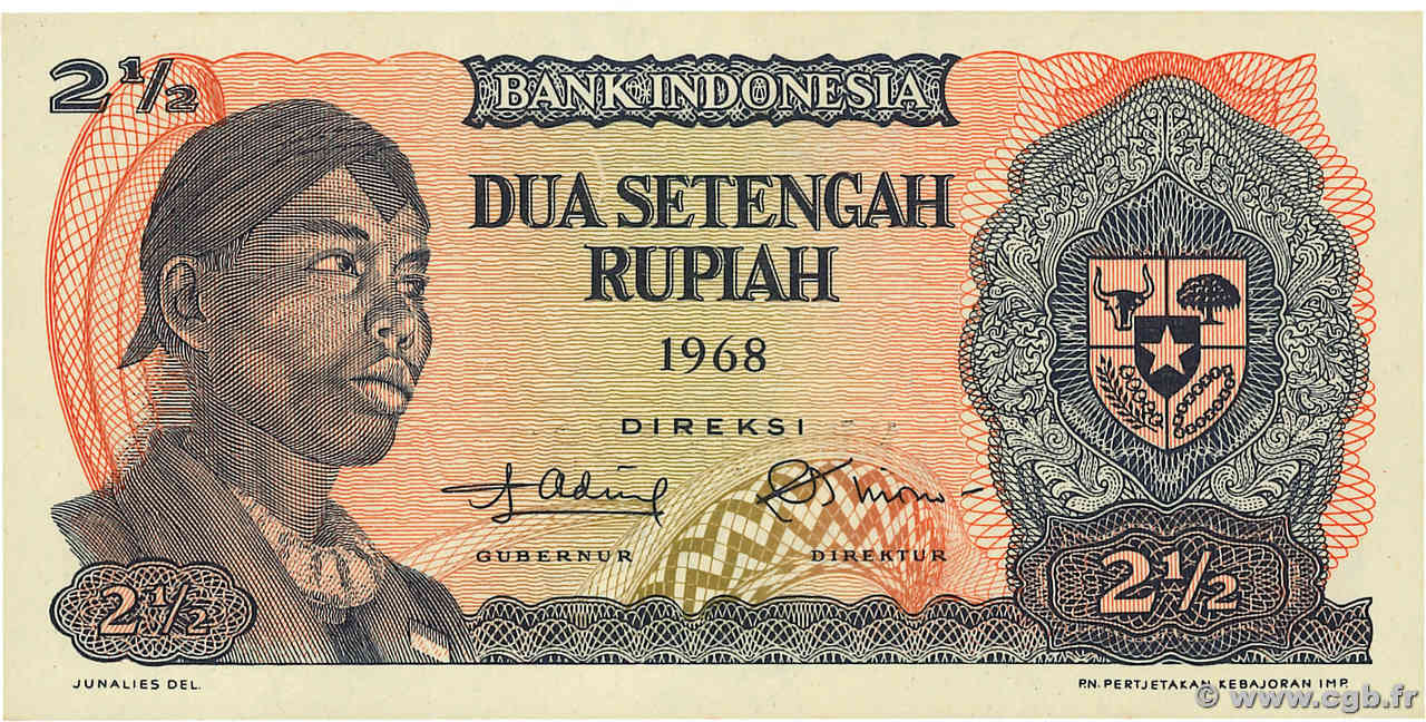 2,5 Rupiah INDONESIEN  1968 P.103a fST+