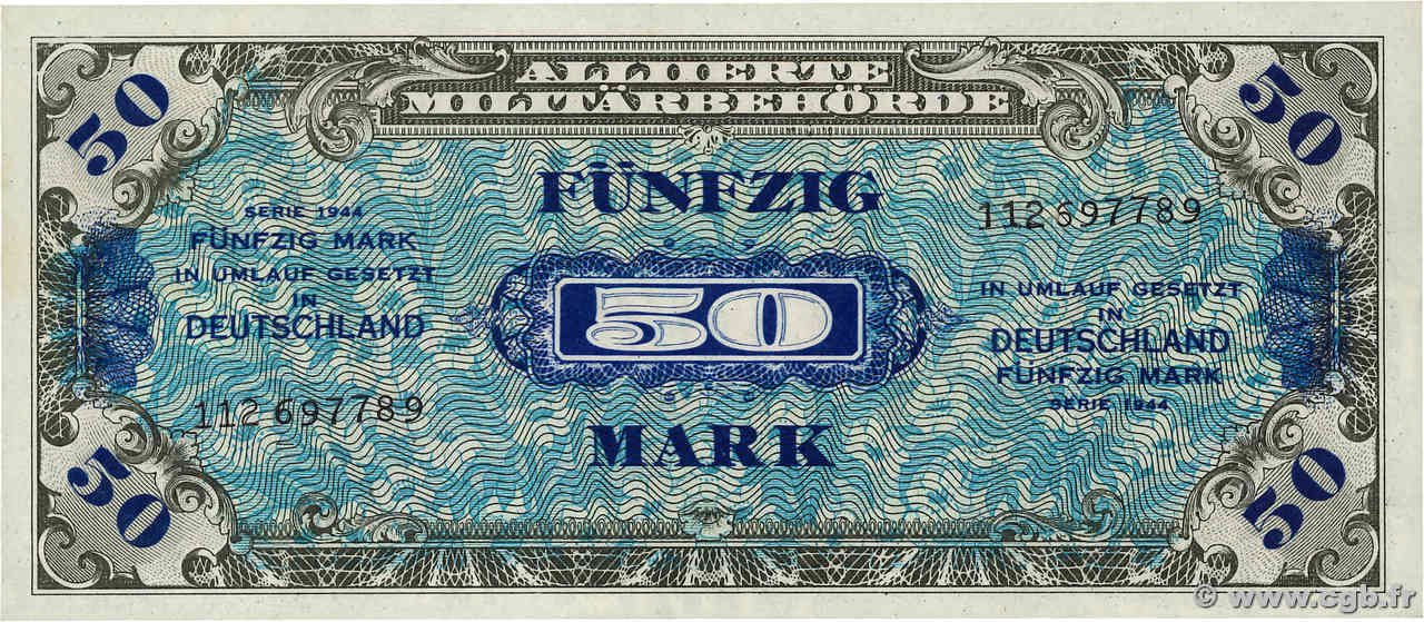 50 Mark GERMANY  1944 P.196b UNC-