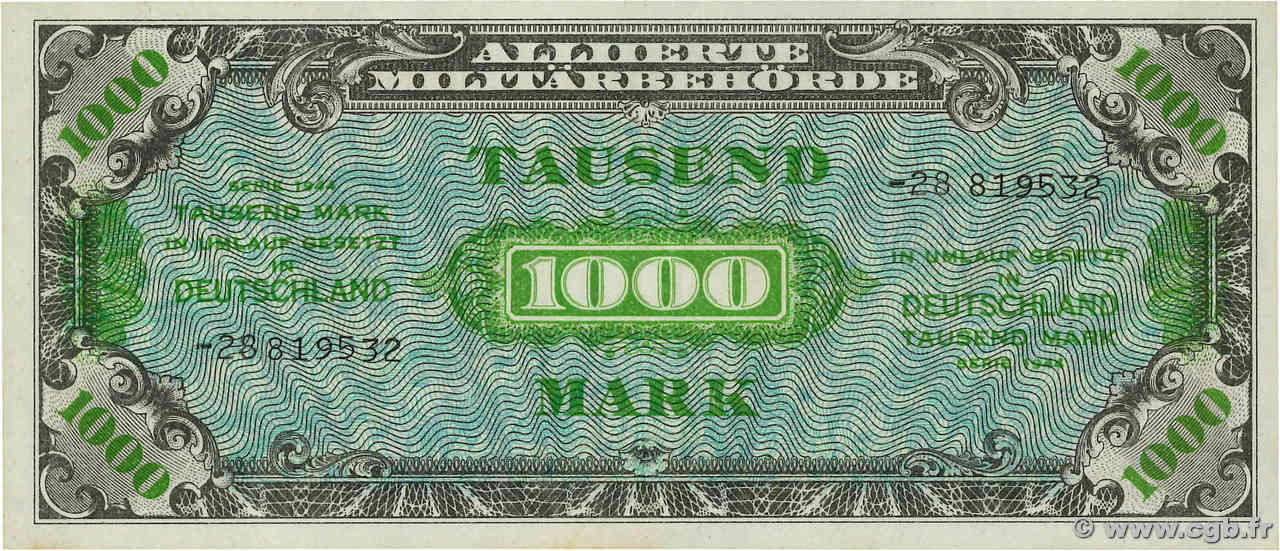 1000 Mark ALEMANIA  1944 P.198b SC+