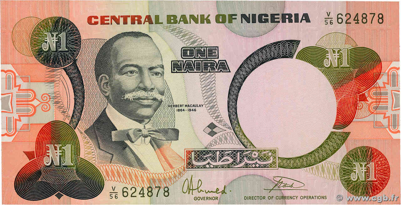 1 Naira NIGERIA  1984 P.23b SC+