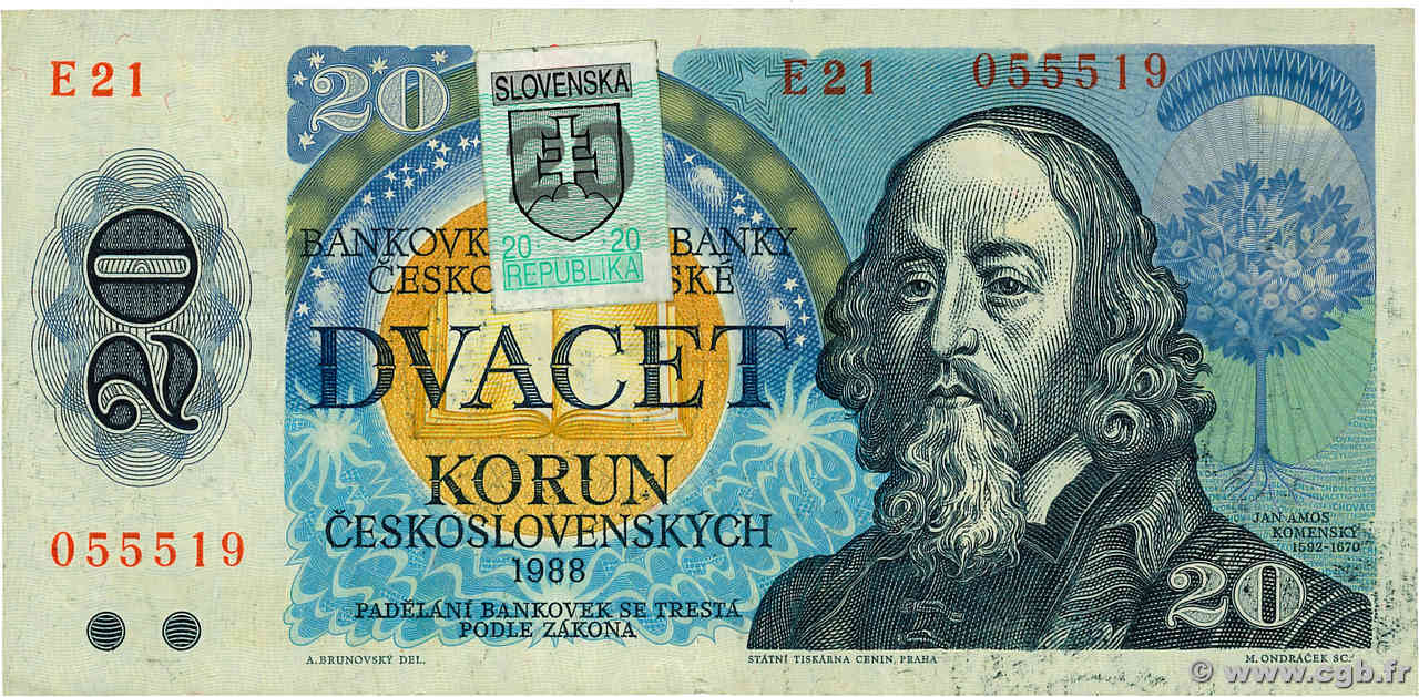 20 Korun SLOVAQUIE  1993 P.15 TTB