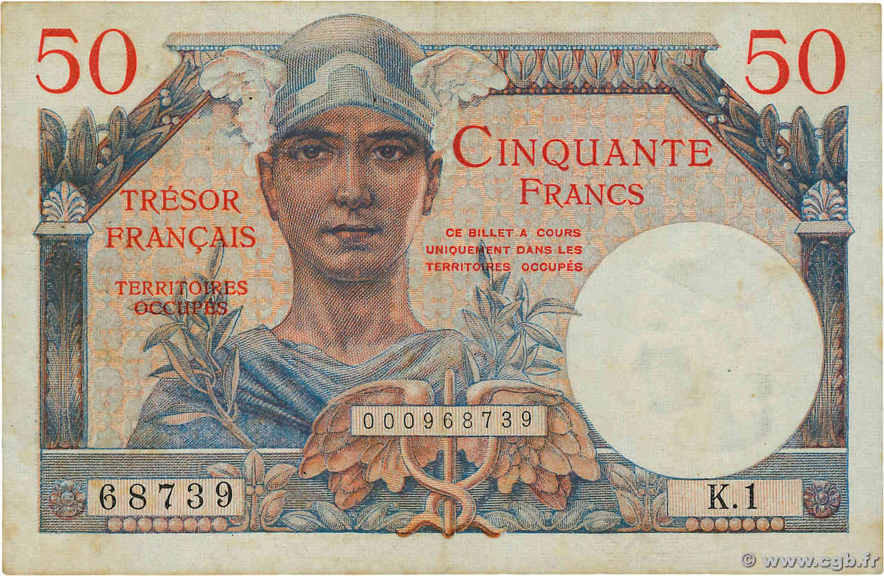 50 Francs TRÉSOR FRANÇAIS FRANKREICH  1947 VF.31.01 SS