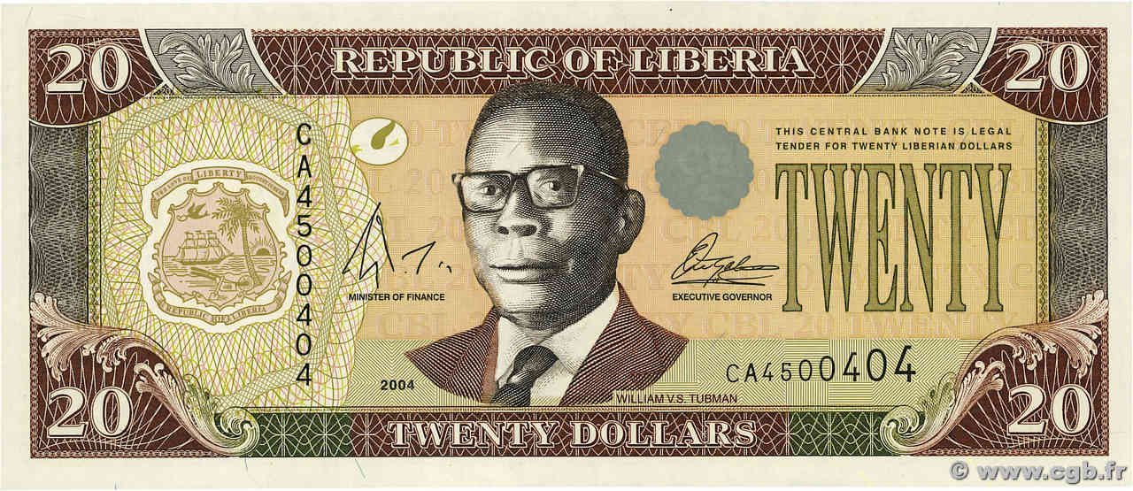 20 Dollars LIBERIA  2004 P.28b UNC