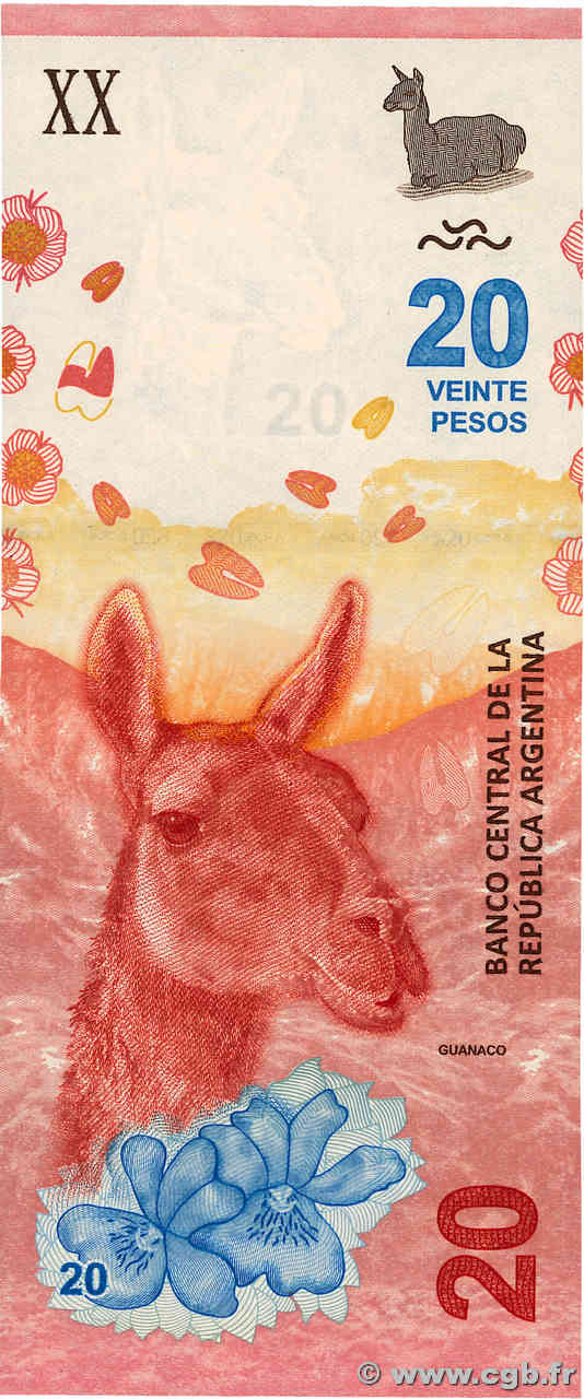 20 Pesos ARGENTINIEN  2017 P.361 ST