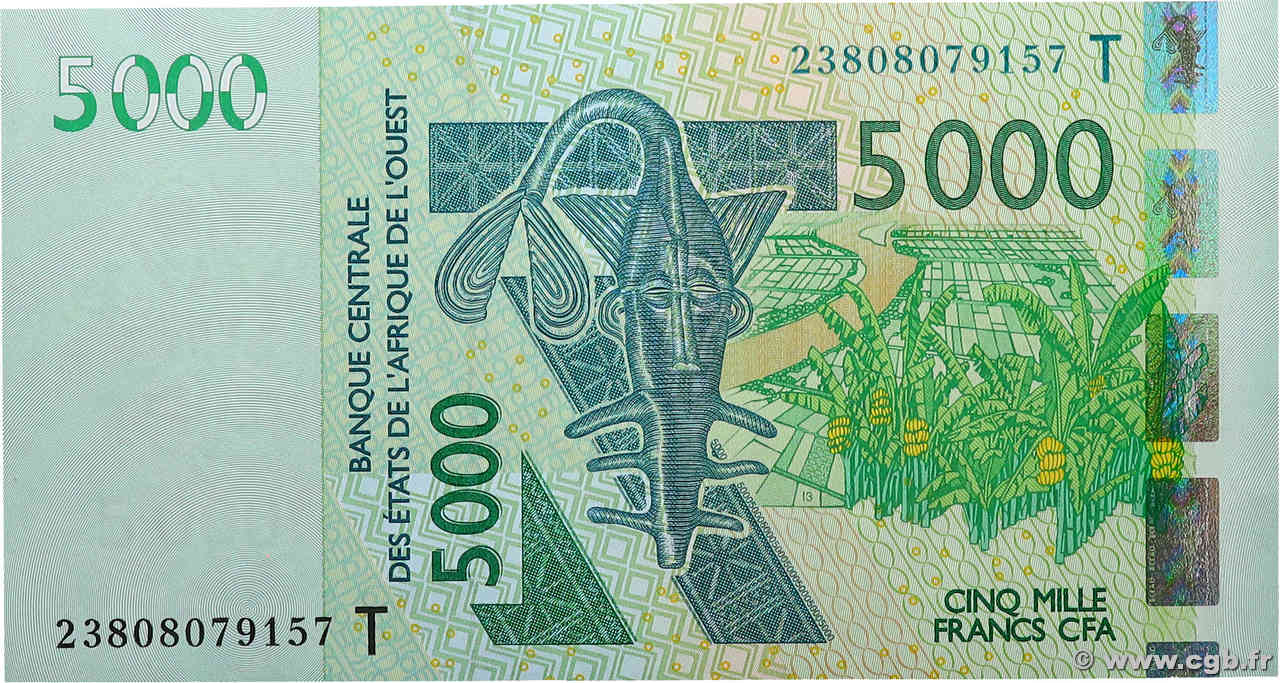 5000 Francs WEST AFRIKANISCHE STAATEN  2023 P.817T ST