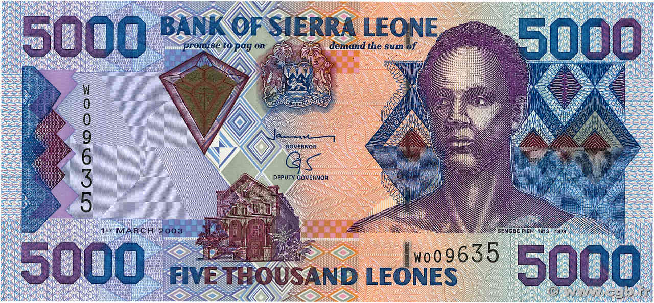 5000 Leones SIERRA LEONE  2003 P.27b ST