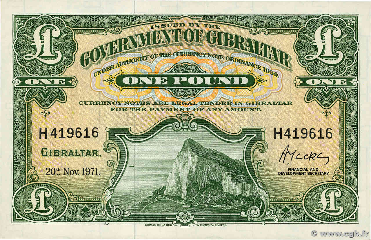 1 Pound GIBILTERRA  1971 P.18b AU