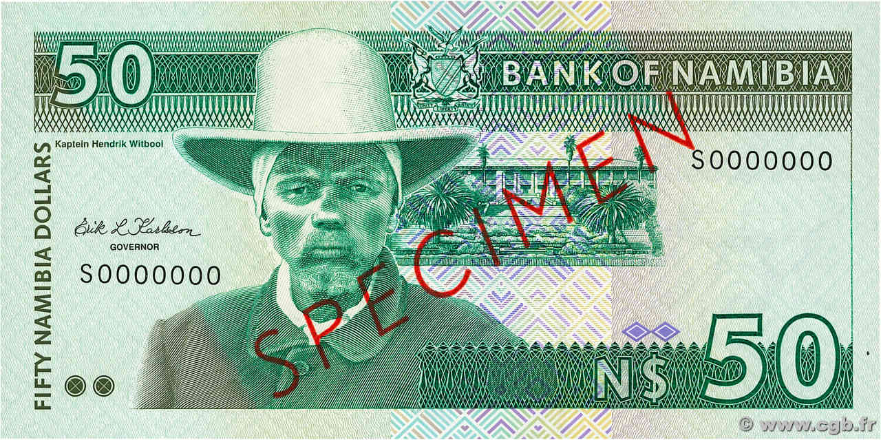 50 Namibia Dollars Spécimen NAMIBIE  1993 P.02s NEUF